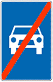 Zavrsetak  puta rezervisanog za saobracaj motornih vozila